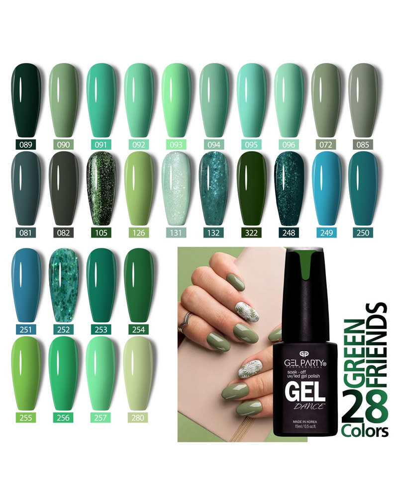 GEL PARTY Green Gel Polish Collection | Professional HEMA-Free UV LED Gel Polish